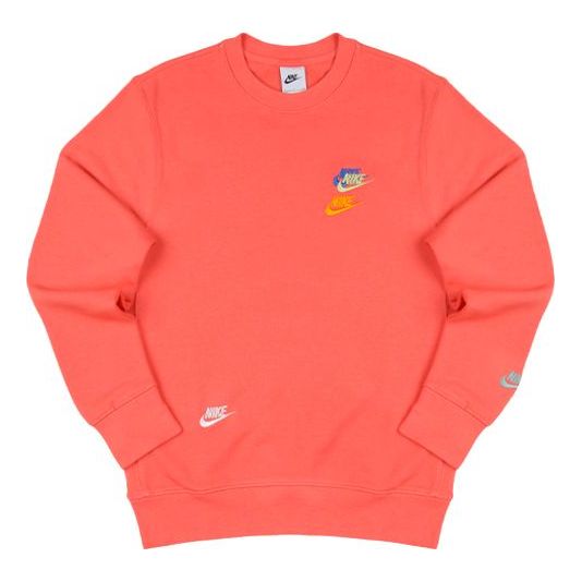 Nike Sportswear x French Terry Round Neck Pullover 'Orange Red' DJ6915-814