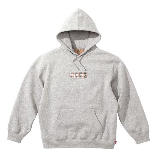 Supreme x Burberry Box Logo Hooded Sweatshirt 'Grey White' SUP-SS22-126