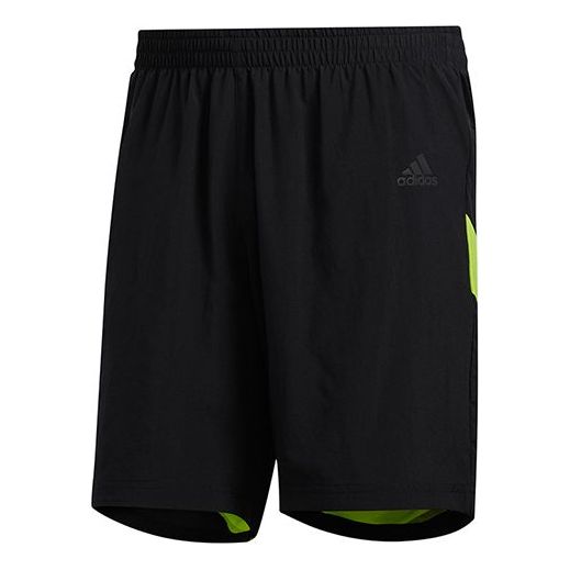 adidas Own The Run Sho Running Sports Shorts Black Green FL6956