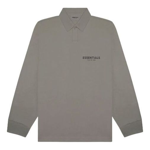 Fear of God Essentials FW20 Long Sleeve Polo Shirt 'Cement' FOG-FW20-360