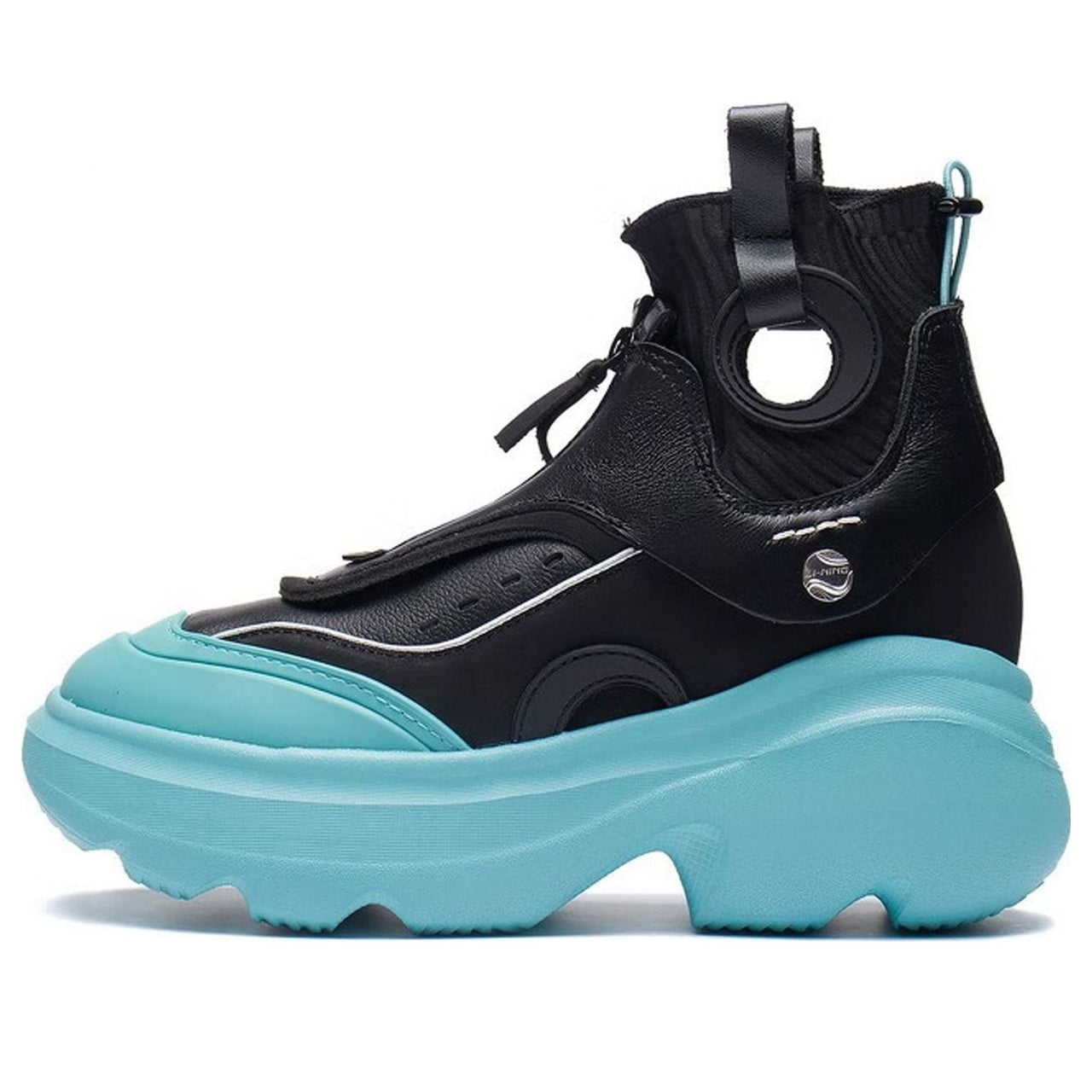 (WMNS) Li-Ning Puff High 'Black Blue' AZGS112-2