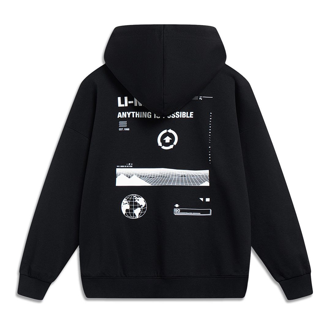 Li-Ning Anything Is Possible Graphic Hoodie 'Black' AWDT599-1