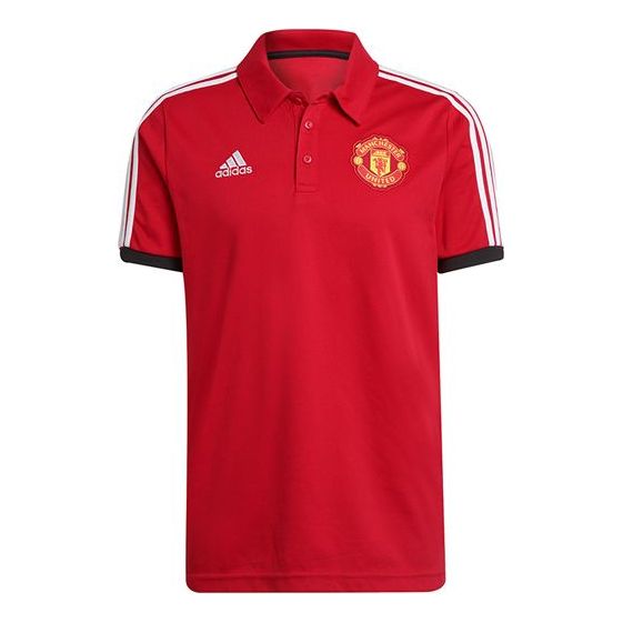 adidas Manchester United Athleisure Casual Sports Short Sleeve Training polo Red GR3898