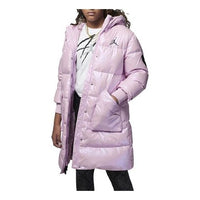 (GS) Air Jordan Long Down Hooded Coat 'Pink' FB0334-640