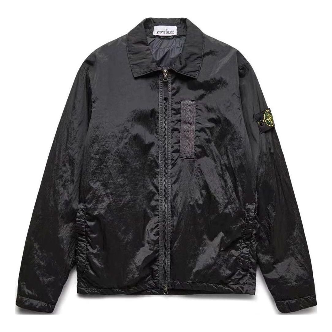 STONE ISLAND Compass Patch Zipped Jacket 'Black' 7715Q0519-V0029