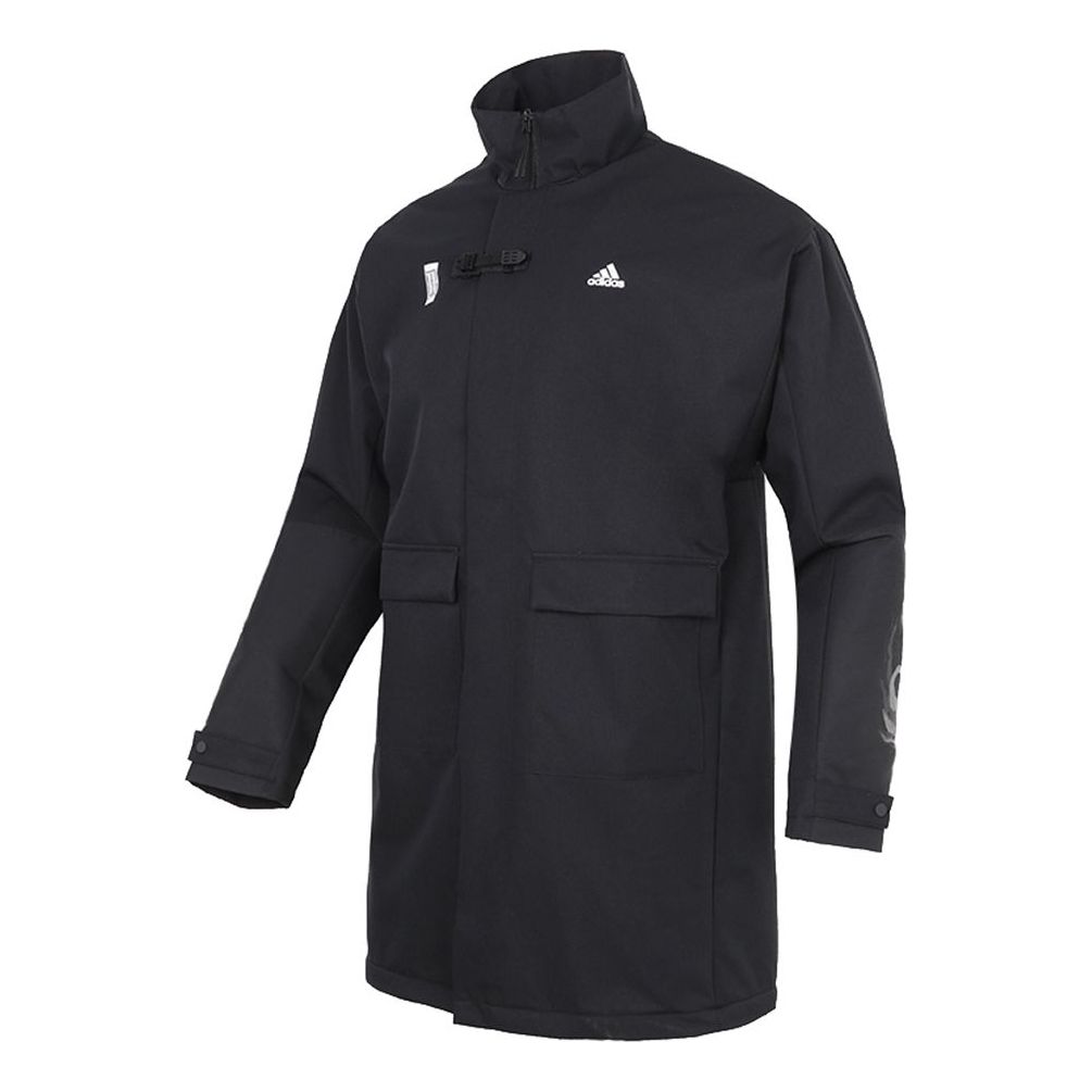 adidas Wj Jkt Long Woven Training Casual Sports Jacket Black GU1766