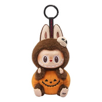 Pop Mart The Monsters Labubu Happy Halloween Party Series Sitting Pumpkin Pendant PPMT-2409-0009