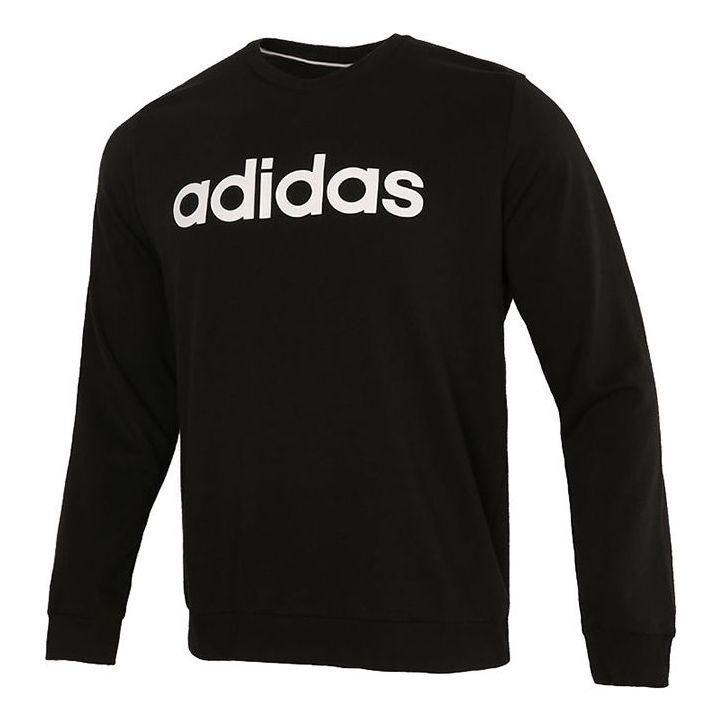 adidas Round Neck Casual Pullover Long Sleeves Black GP4873