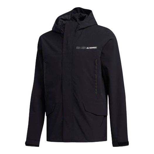Men's adidas Logo 3 In 1 Hooded Stay Warm With Down Feather Black Jacket DW9250