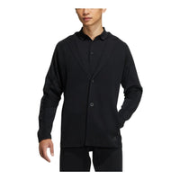 Men's adidas Taylored Jkt Stripe Lapel Zipper Cardigan Long Sleeves Jacket Dark Black HG1666