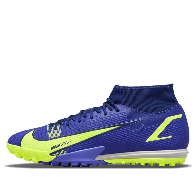 Nike Mercurial Superfly 8 Academy TF Turf High-Top Soccer Shoes Blue CV0953-474