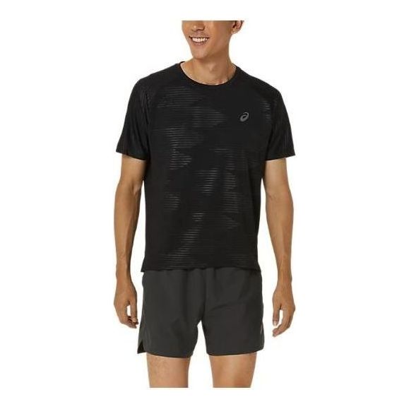 ASICS Graphic Emboss Short Sleeve Top Asia Sizing 'Performance Black' 2011D012-001
