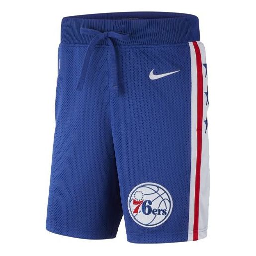 Nike NBA Philadelphia 76ers Colorblock Sports Breathable Quick Dry Basketball Shorts Blue AR8785-495