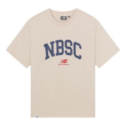 New Balance Logo Print Tee 'Beige Blue' 5ED25373-CRE