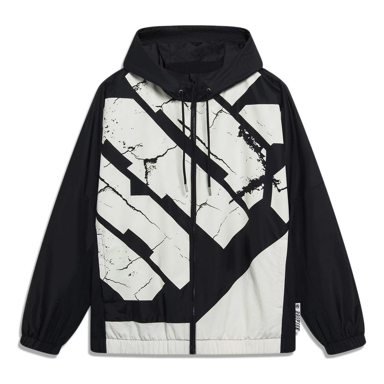 Li-Ning BadFive Woven Hooded Windbreaker 'Black White' AFDT059-4