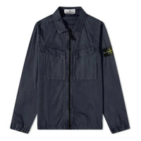 STONE ISLAND Brushed Cotton Canvas Zip Overshirt 'Navy' 7715101WN-V0120