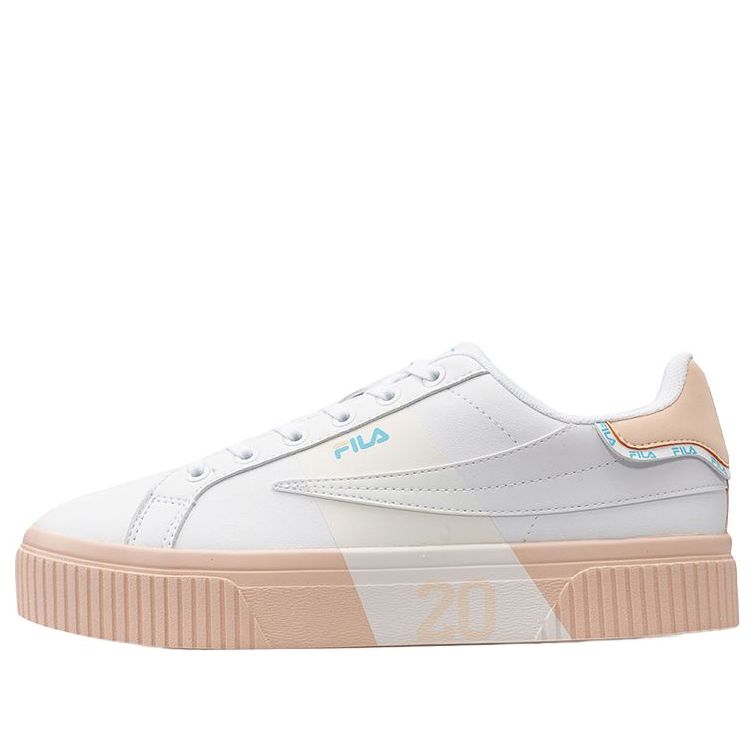 (WMNS) Fila Court Deluxe Platform Sneakers White/Pink T12W034301FWS
