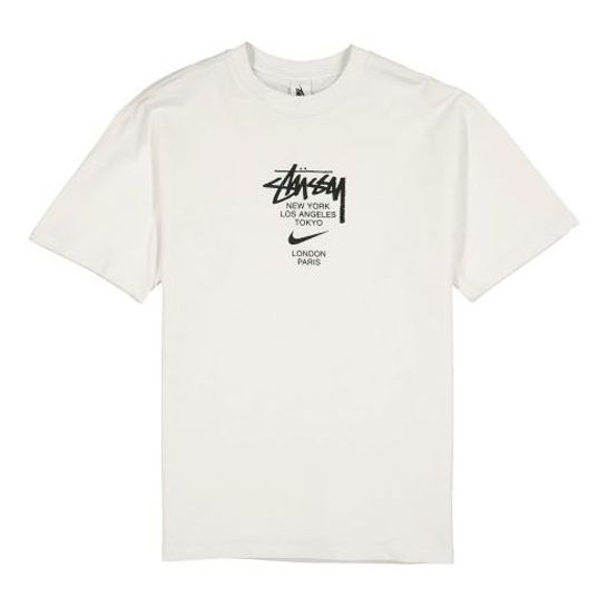 Nike x Stussy Crossover Logo Round Neck Pullover Sweatshirt 'White' DD3342-121