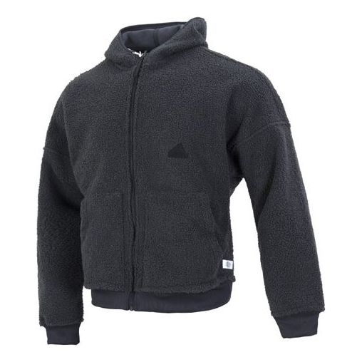 Men's adidas New Polar Fz Solid Color Reversible Athleisure Casual Sports Hooded Jacket Gray HG2076