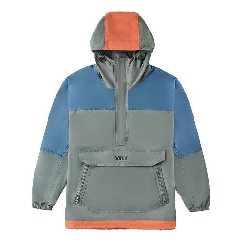 Men's Vans Work Weird Colorblock Casual Sports Jacket Olive Green VN0A4MLHDB0