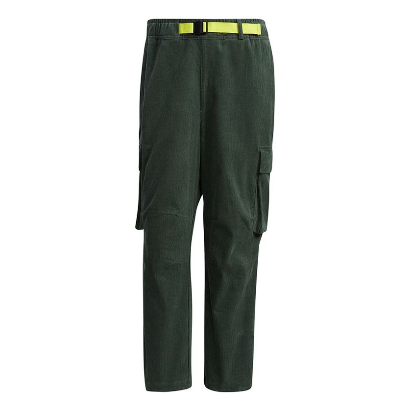 adidas Ub Pnt Cdr Sports Cargo Pocket corduroy Long Pants Green GP1813