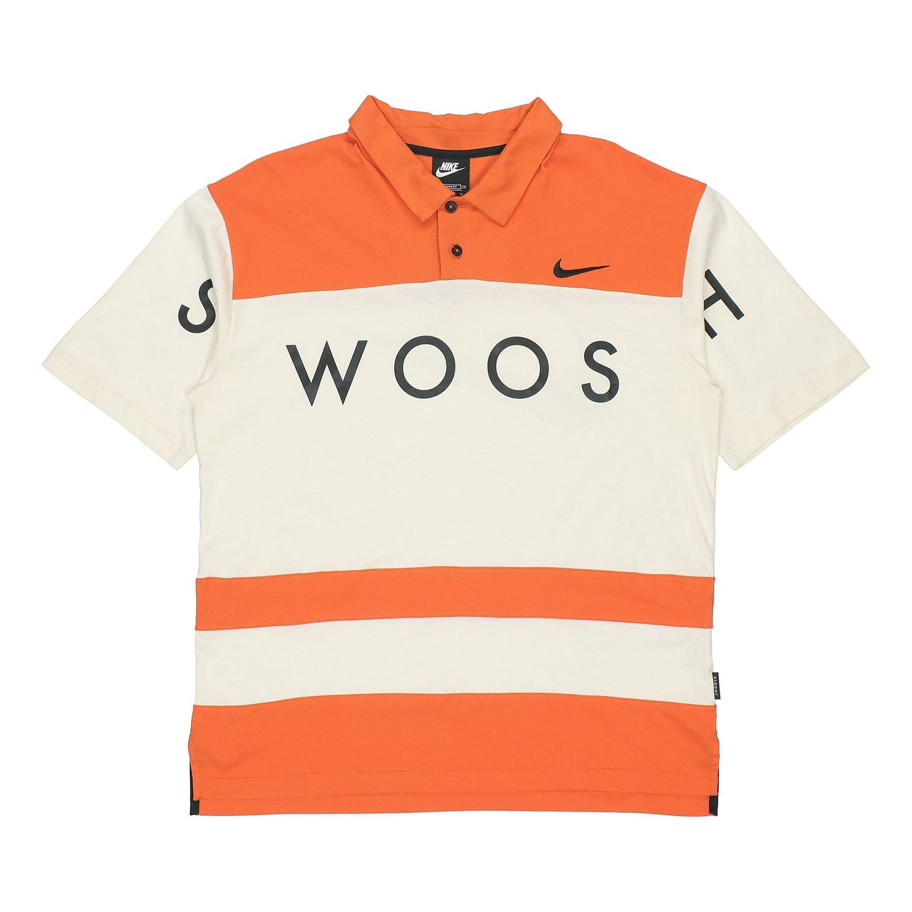 Nike Sportswear Swoosh Logo Printing Contrasting Colors Loose Polo Shirt Orange DJ5370-801