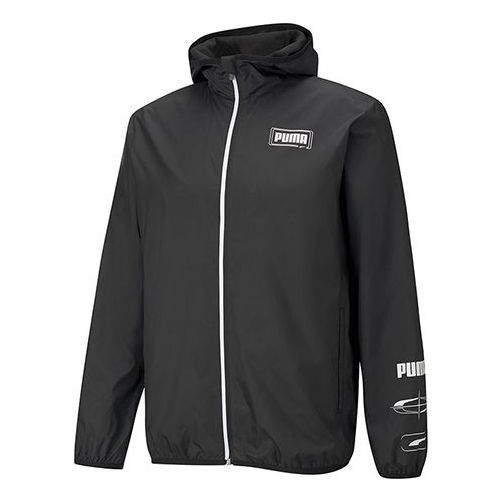 PUMA Essentials Rebel Windbreaker Jacket 'Black White' 588784-01