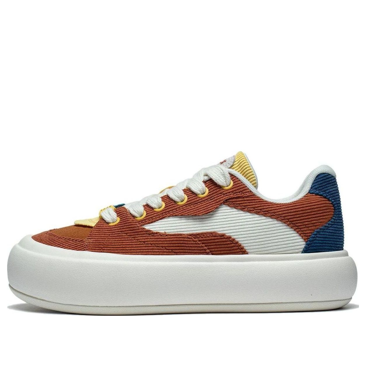 (WMNS) Li-Ning Puff Platform Skate Shoes 'Brown Blue' AZGT092-1
