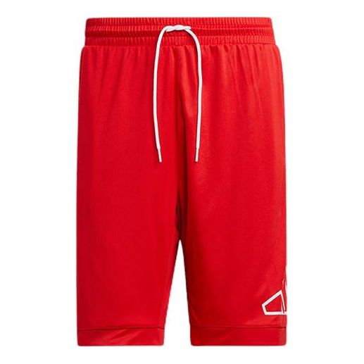 adidas Big Logo Short Logo Printing Sports Shorts Red GT3020