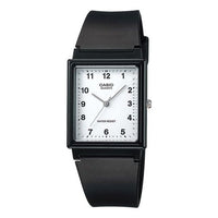 CASIO Quartz Waterproof White DialBlack Strap Mens WhiteBlack Analog MQ-27-7B