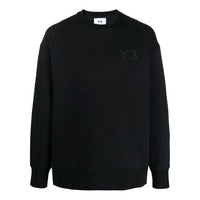 Men's Y-3 SS21 Logo Round Neck Pullover Black GV4194