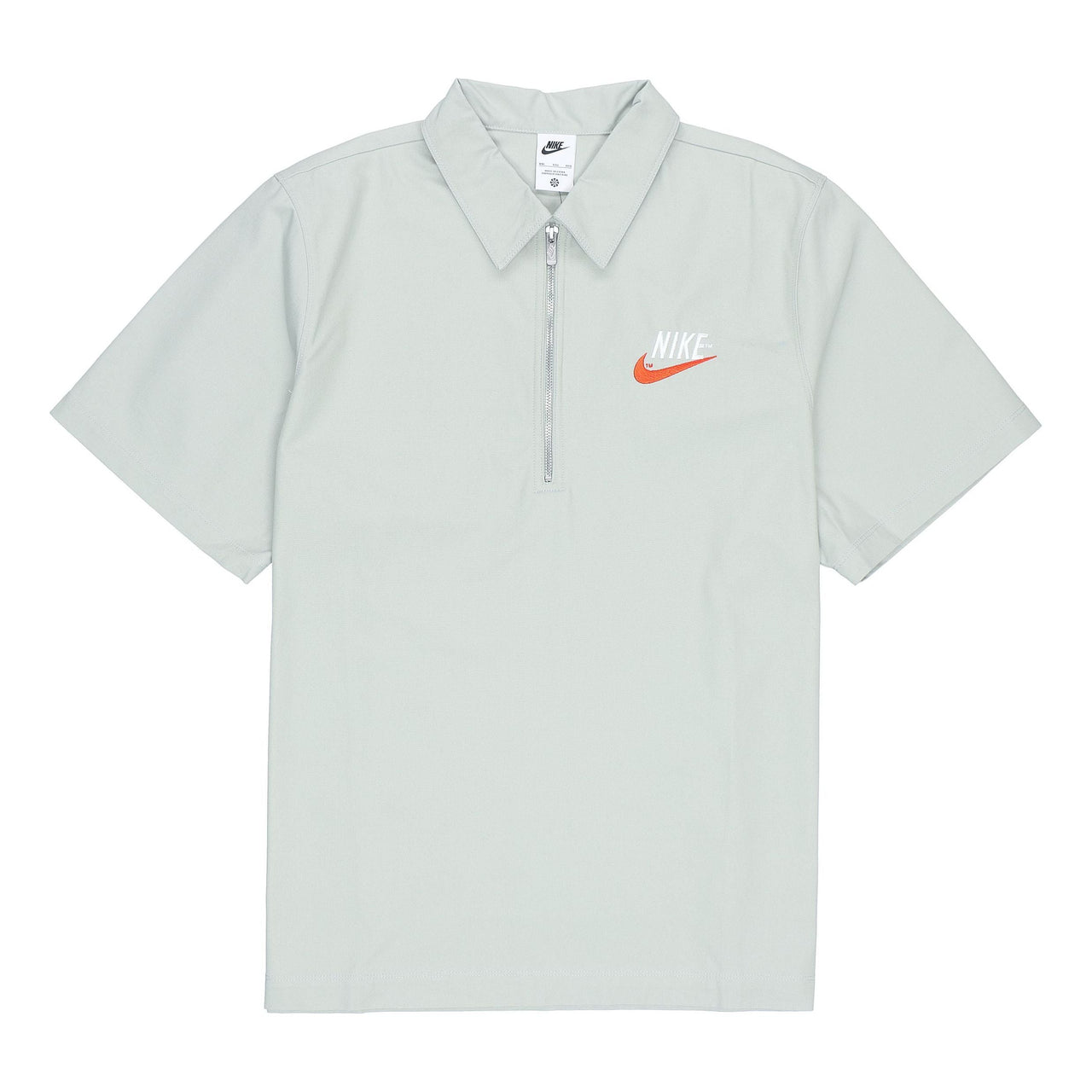 Men's Nike Half Zipper Solid Color Short Sleeve Aqua Blue Polo Shirt DM5284-017