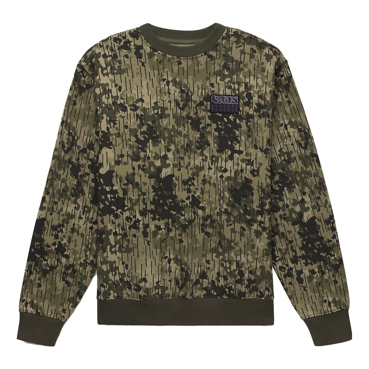 Vans Rain Camo Crew Sweatshirt 'Green' VN0008UKCBI