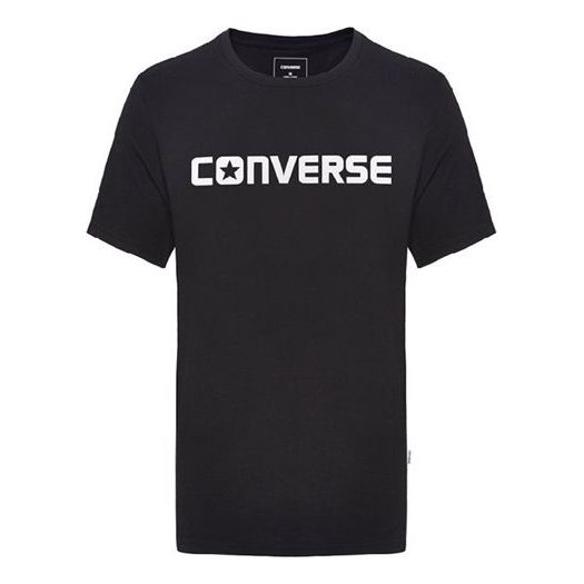 Men's Converse Pure Cotton Alphabet Short Sleeve Black 10001970-A02