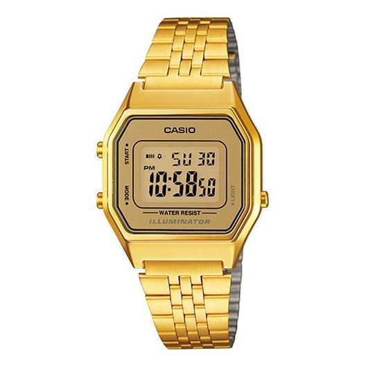 CASIO STANDARD Vintage Dial Steel Link Band en Waterproof Gold Digital LA680WGA-9D