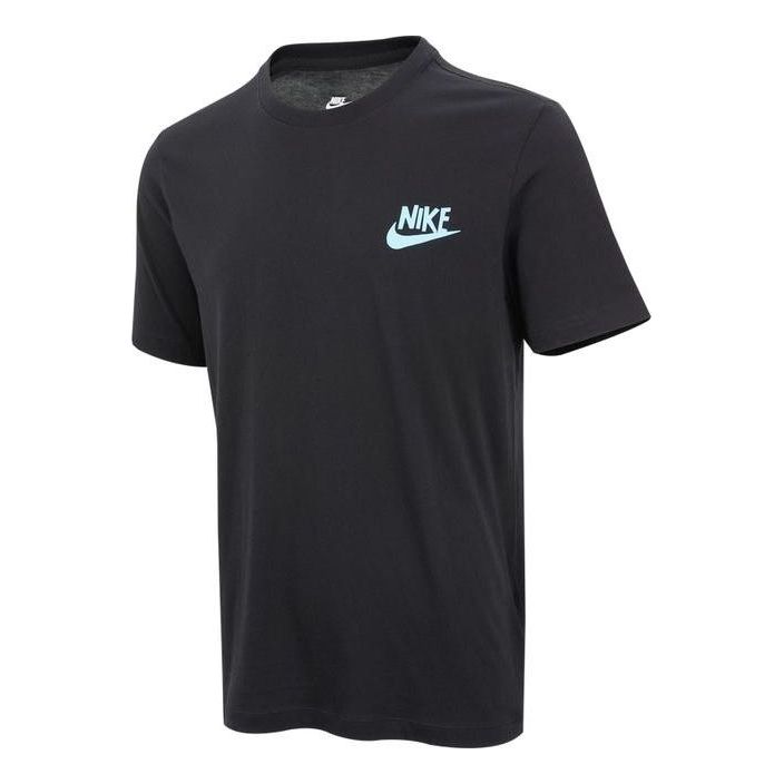 Men's Nike Logo Pattern Printing Round Neck Pullover Short Sleeve Black T-Shirt DR7810-010