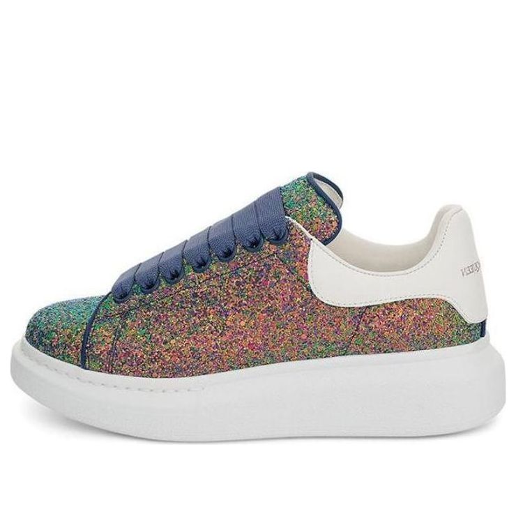 (WMNS) Alexander McQueen Oversized Sneaker Glitter 'Petrol Blue' 558944W4MC23138