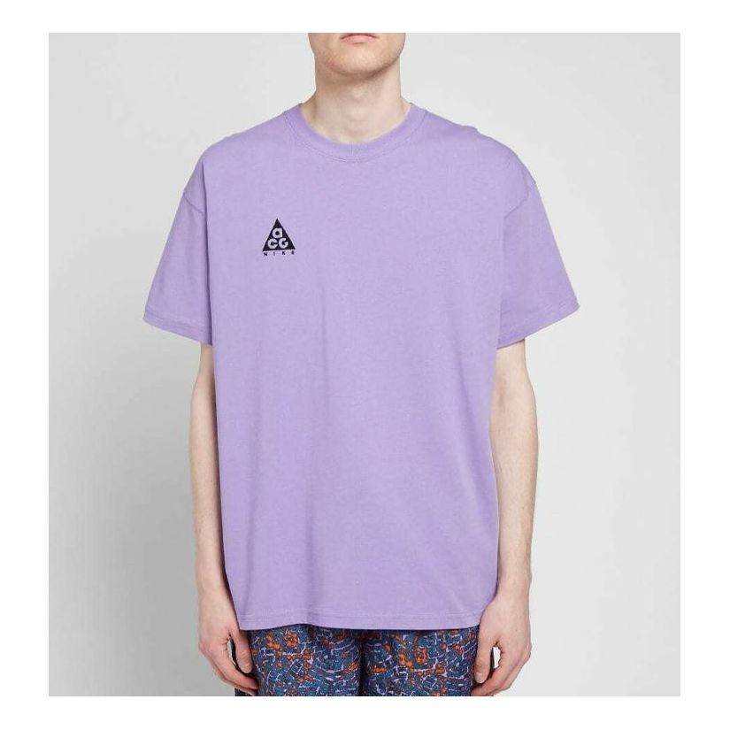 Men's Nike ACG logo Short Sleeve Purple T-Shirt BQ7342-567
