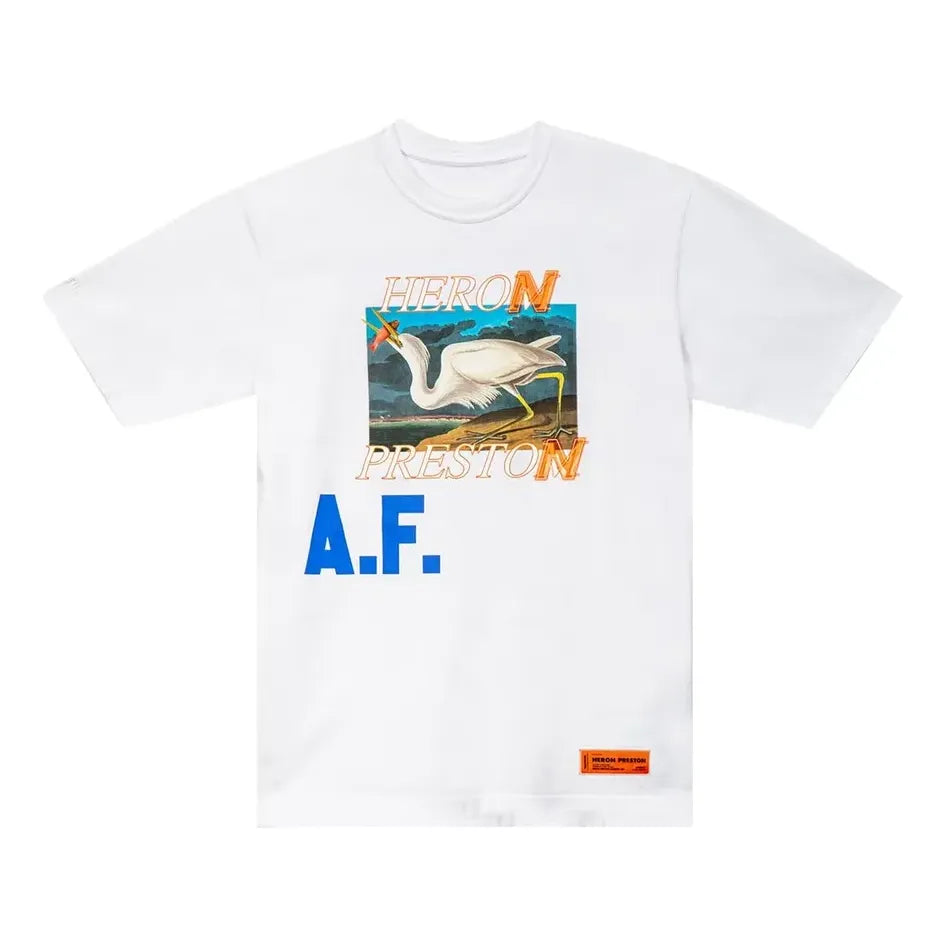 HERON PRESTON SS21 Heron Af T-shirt 'White' HMAA020R21JER0020145