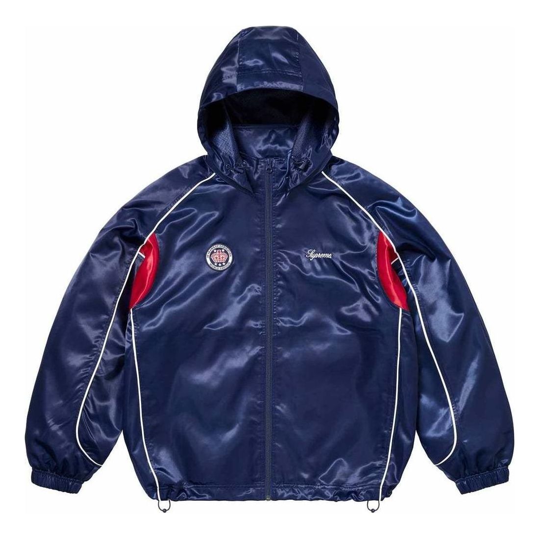 Supreme Satin Hooded Track Jacket 'Navy' SUP-SS24-022