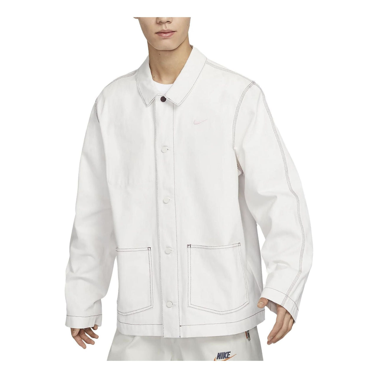 Nike Sportswear Lapel Work Jacket 'White Grey' FD9899-030
