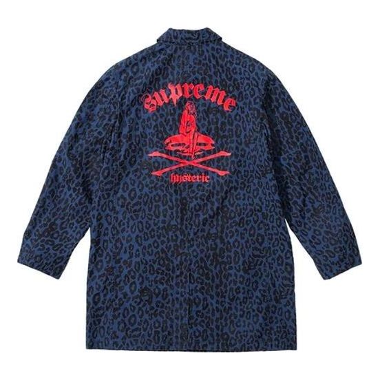 Supreme x HYSTERIC GLAMOUR Leopard Trench 'Navy Black Red' SUP-SS21-545