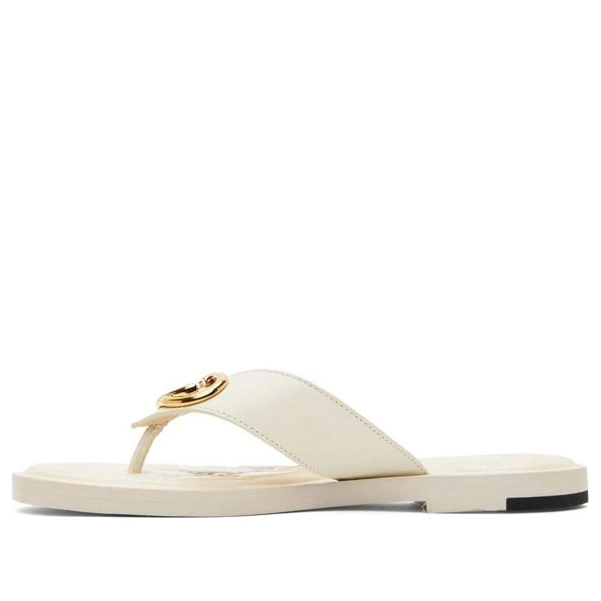 (WMNS) Gucci Interlocking G Thong Sandal 'White Leather' 695207-A3N00-9022