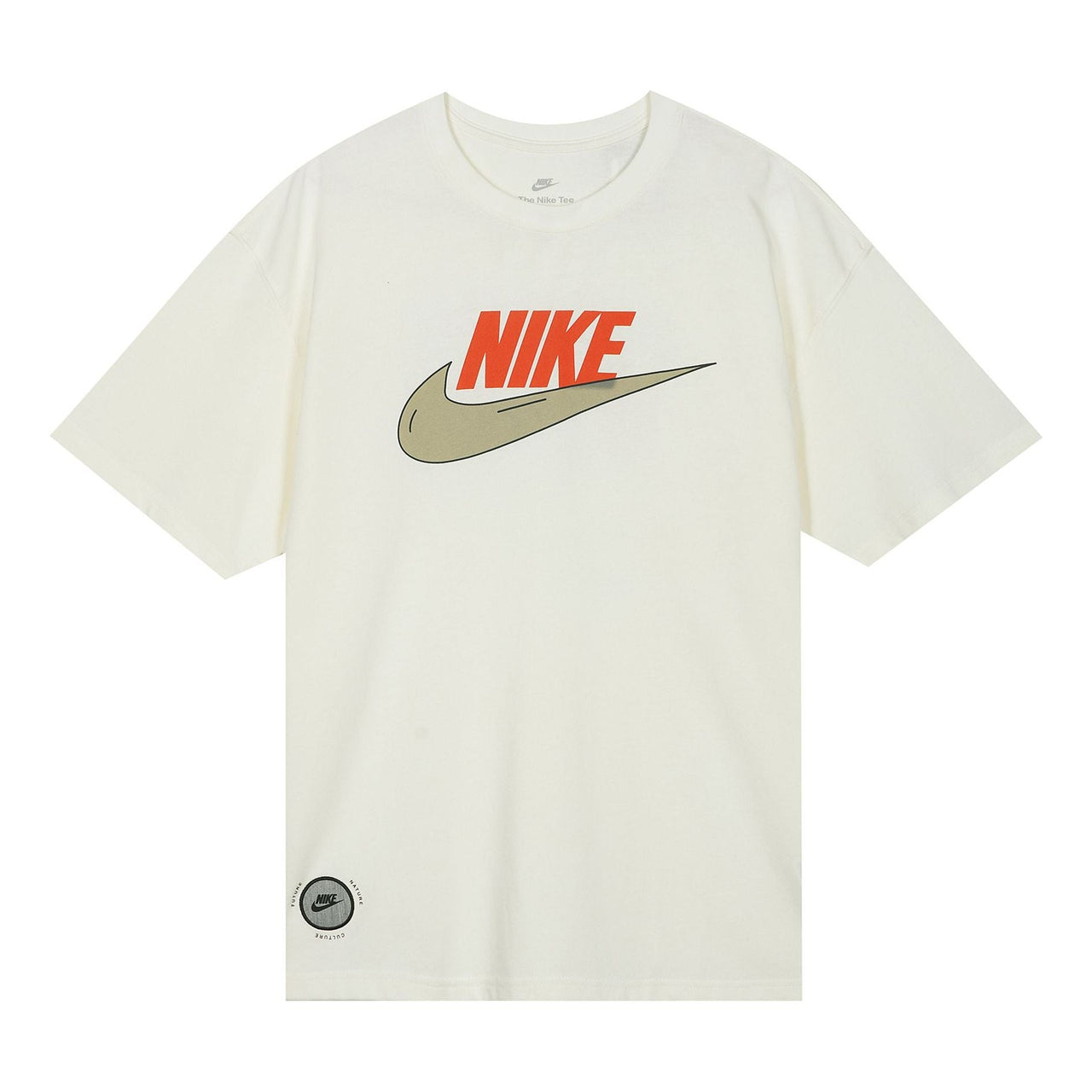 Men's Nike Multi-Color Printing Logo Round Neck Short Sleeve White T-Shirt DV5622-902