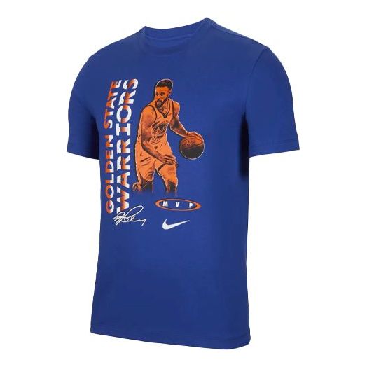 Nike Stephen Curry Casual Running Sports Short Sleeve Blue DH3709-495