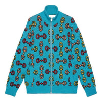 Gucci Horsebit Jacquard Wool Bomber Jacket 'Blue' 716370XKCO6
