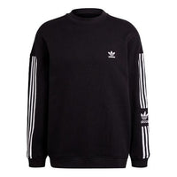adidas originals Contrasting Colors Stripe Round Neck Pullover Black H41315