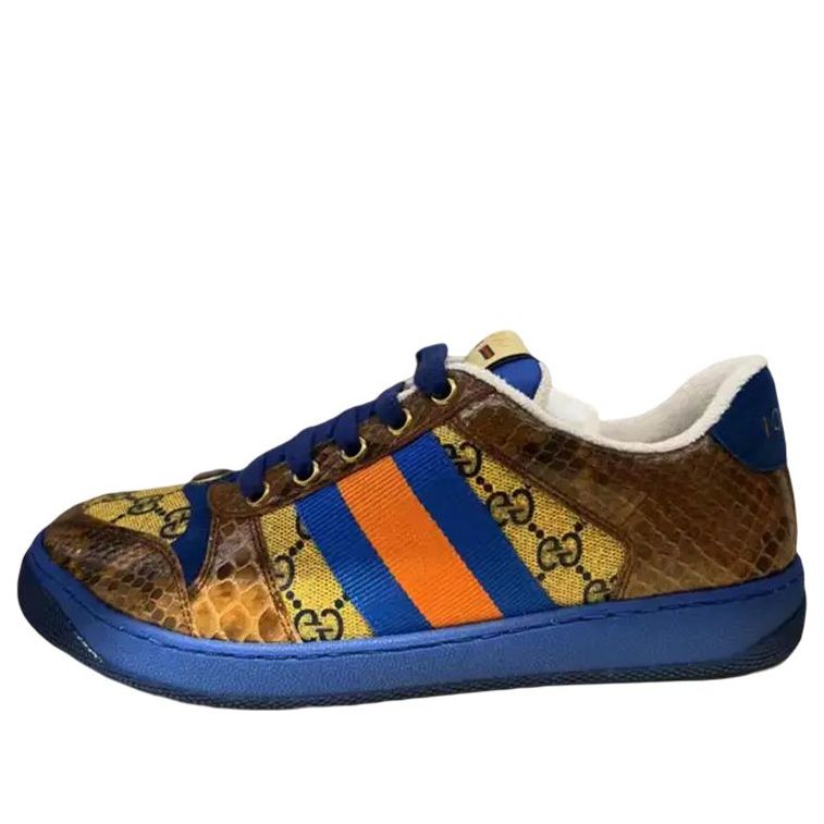 Gucci Screener Low-Top Sneakers 'Blue Brown' 674530-FAA2I-7044