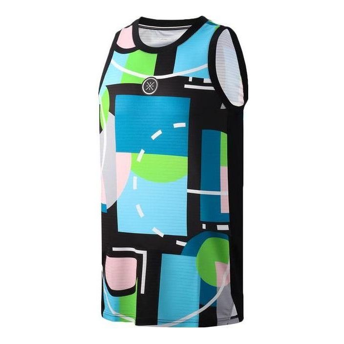 Li-Ning Sports Colorblock Training Jersey 'Black Blue Green' AAYR215-4