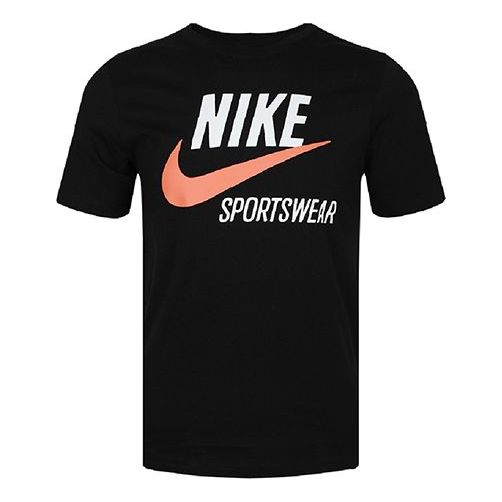 Nike Sportswear Futura Alphabet Logo Printing Short Sleeve Black CW7072-010